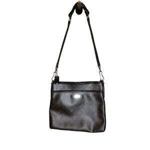 Coach Leather Crossbody Messenger Shoulder Bag Brown & Black Signature C Pattern